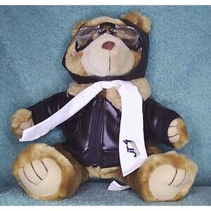 Arts Toy Mfg Aviator Pilot Teddy Bear Plush Goggles Jacket 8”